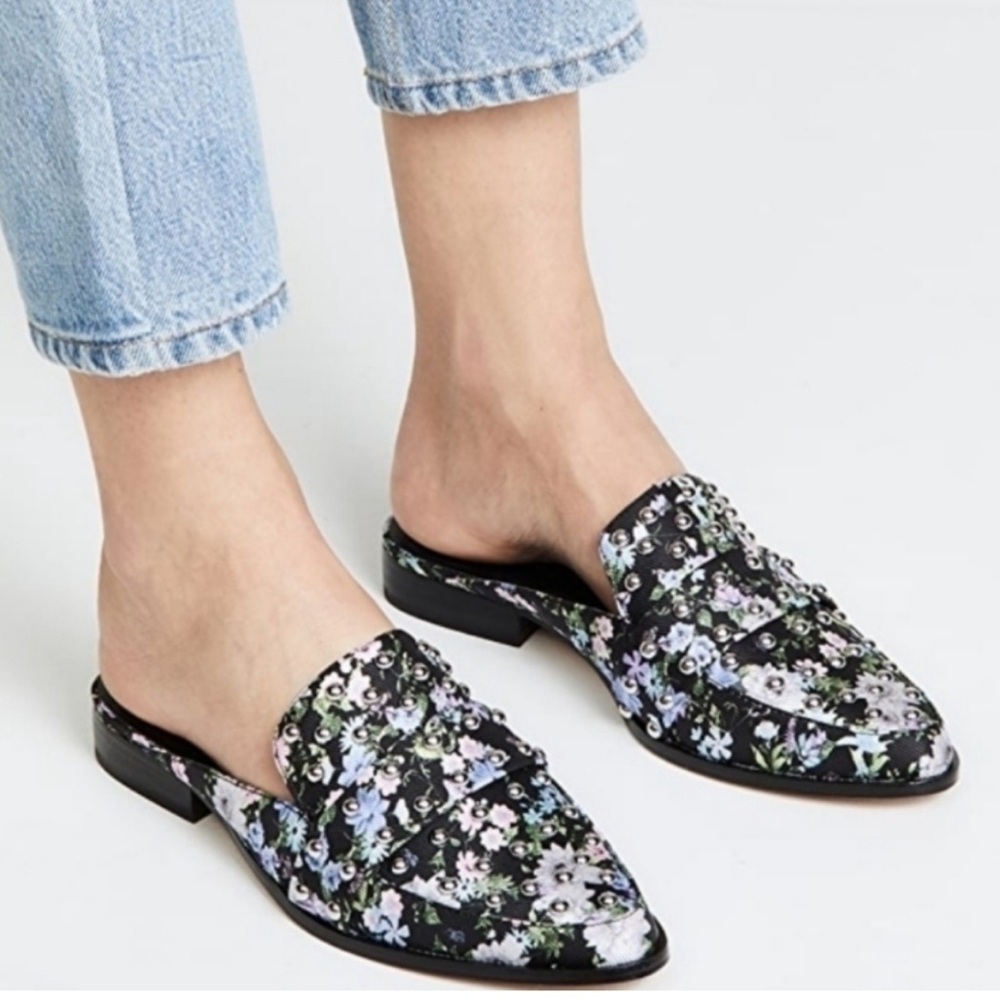 Rebecca Minkoff Milena Studded Floral Mule Loafers